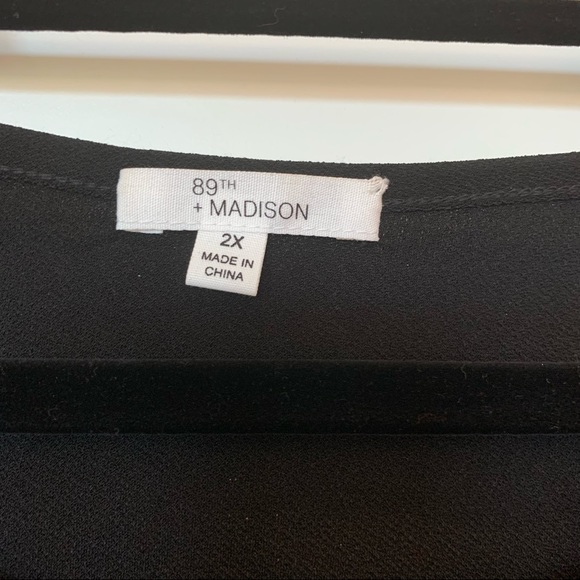 Womens Plus Size 89th & Madison Black Tee Blouse 2X - Picture 11 of 11